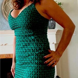 Lulus green crocheted Lined Dress. Size M